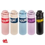 قمقمه داخل استیل ۶۵۰ میل نی دار دورسیلیکونی - تصویر 4