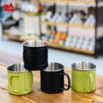 لیوان استیل مخصوص کمپینگ و طبیعت‌گردی با دسته تاشو - تصویر 5