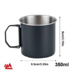 لیوان استیل مخصوص کمپینگ و طبیعت‌گردی با دسته تاشو - تصویر 8